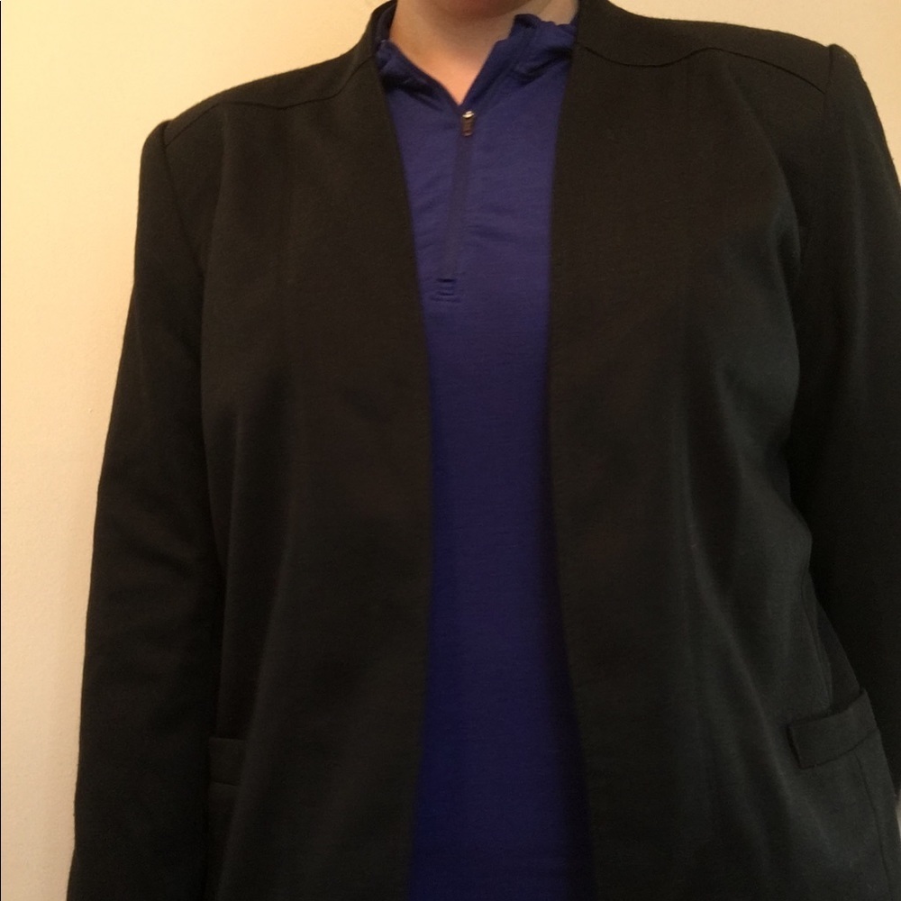 Wool blend plus size oversized Vintage blazer with topstitching​​